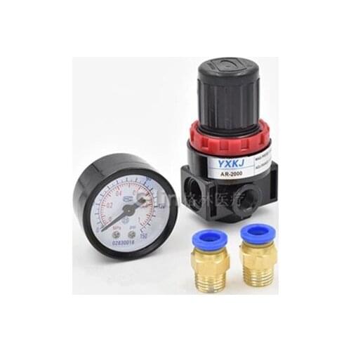 1Pc dental Air Compressor Pressure Regulator Reduction Valve with 2 Connecters