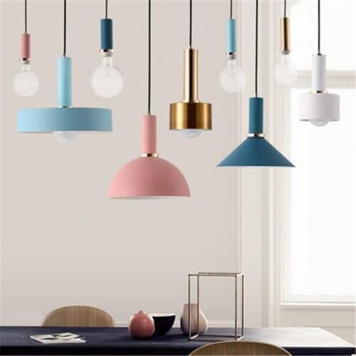 Nordic Loft Style Iron Droplight Lamp Simple Modern LED Pendant Light Fixtures Dining Room HangingLamp Home Indoor Lighting