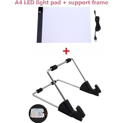A4 LED Light Pad for Diamond Painting, USB Powered Light Board Kit, Adjustable Brightness with Detachable Stand and Clips