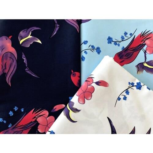 Phoenix flowers vintage fabric Retro style fabric Calico Printed cotton fabric for DIY Bag 1 order=1meter