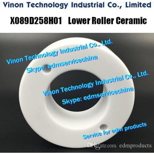 X089D258H01 edm MV Lower Roller Ceramic Ø46xØ25x16t for Mitsubishi DWC-MV machine DEH01A, DEH0100, X089-D258-H01, X089D258H02