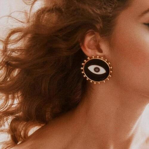 YWZIXLN 2020 Fashion Bohemian Earrings Jewelry Cute Eye Heart stud Earring Accessories For Women Wholesale E0106