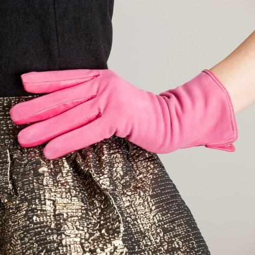 High Quality Fashion Suede Women Genuine Leather Gloves Sheepskin Gloves Lady Warm Winter women Gloves