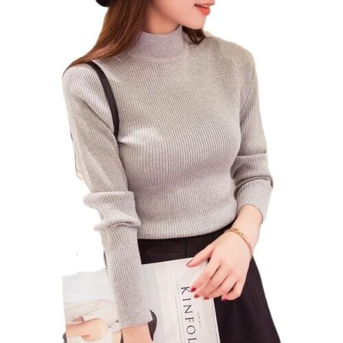 OHCLOTHING Knitted Turtleneck Sweater Women 2021 New Fashion Autumn Winter Long Sweaters Tops Womens Casual Crochet Turtlenecks