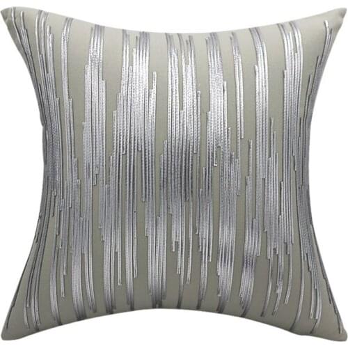 Gold Sliver Stripes Cushion Cover For Decorative Living Room White Gery Black Throw Pillows Luxury Light Pillowcase Pillow Cover