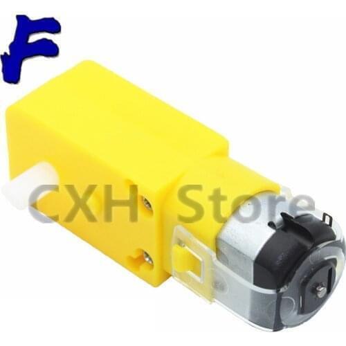1pcs Dual axis 1:48 all inclusive 130 motor intelligent vehicle reduction motor robot reduction motor dual axis yellow