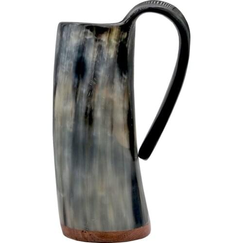 100% Natural Ox Horn Handmade Medieval Beer Horn Tankard Viking Drinking Horn Mug