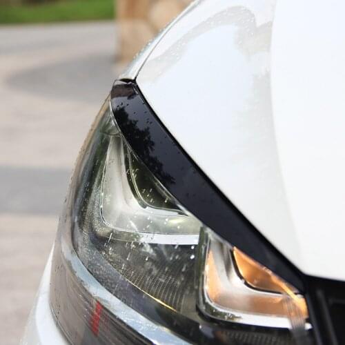 2 pcs headlights eyebrow eyelids ABS chrome trim sticker headlight cover for Volkswagen VW Golf 7 MK7 GTI, car styling