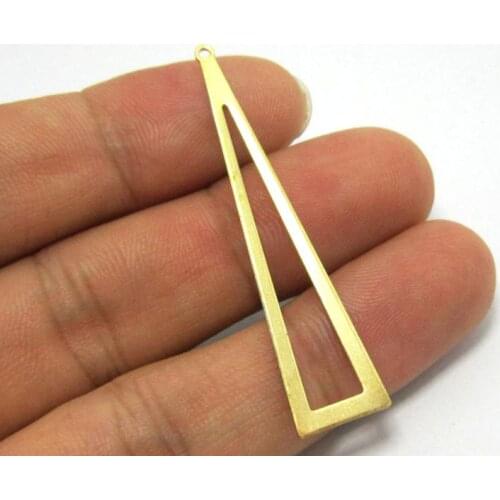 Brass pendant 50x11mm Raw brass Triangle earrings charms -20pcs R586