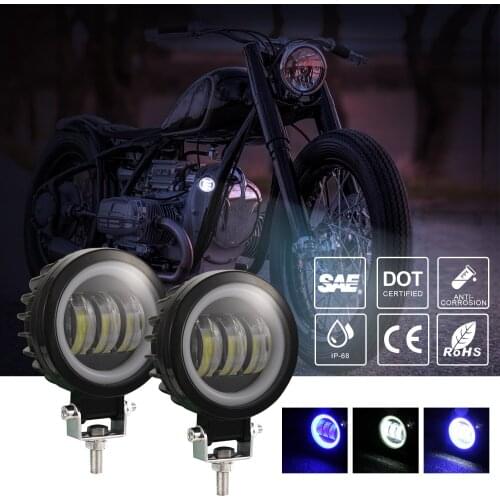 4 inch square/round spotlight blue angel eyes,Motorcycle modified light external strong light off-road vehicle working light