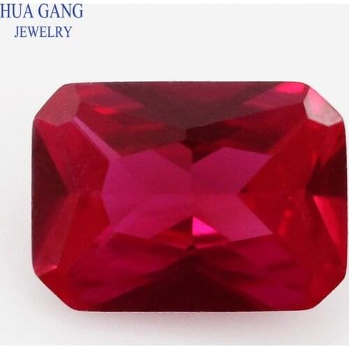 5# Red Corundum Octangle Shape Princess Cut Synthetic Corundum Gems Stone For Jewelry Size 3x5~13x18mm Free Shipping