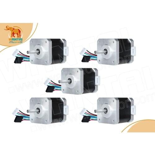 5PCS Wantai 4-lead Nema 17 Stepper Motor 42BYGHW609P1 D-shaft 56oz-in 40mm 1.7A CE ROSH ISO CNC 3D Printer, Reprap,free ship
