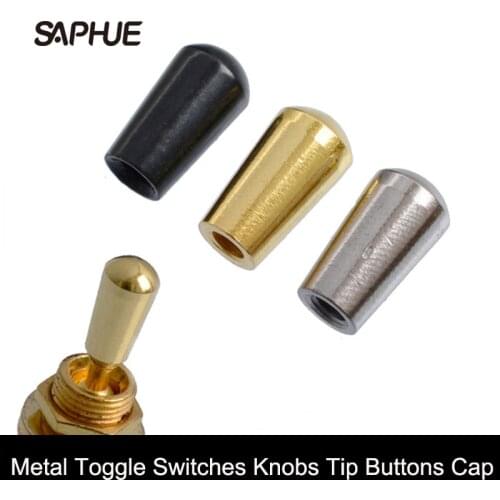 6Pcs Pcs Internal thread 3.5mm metal Electric Guitar Toggle Switches Knobs Tip Cap Buttons