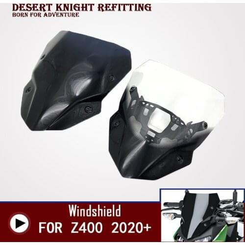 Motorcycle Accessories Sports WindScreen Windshield Viser VIsor Wind Deflectors Fits For Kawasaki Z400 2020 2021