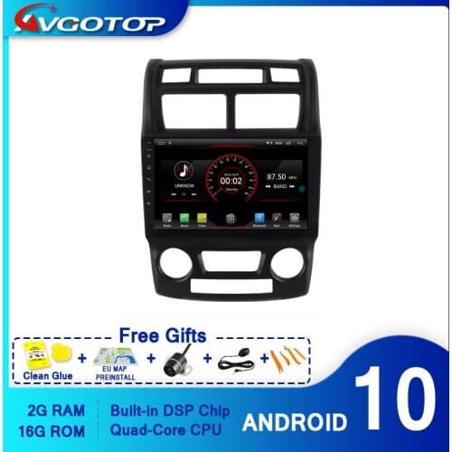 AVGOTOP CAR DVD PLAYER GPS Android 10 FOR KIA SPORTAGE 2004-2010 (Auto Air- Conditioner version) Navigation player