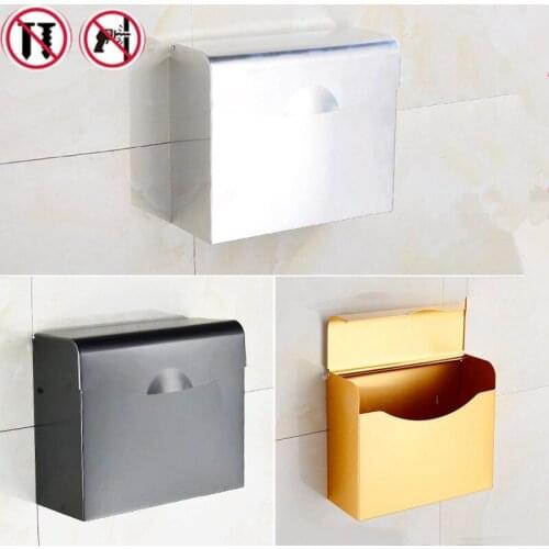Free Punch Toilet Tray Bathroom Waterproof Aluminum Tissue Box Bathroom Towel Rack Toilet Handle Tray