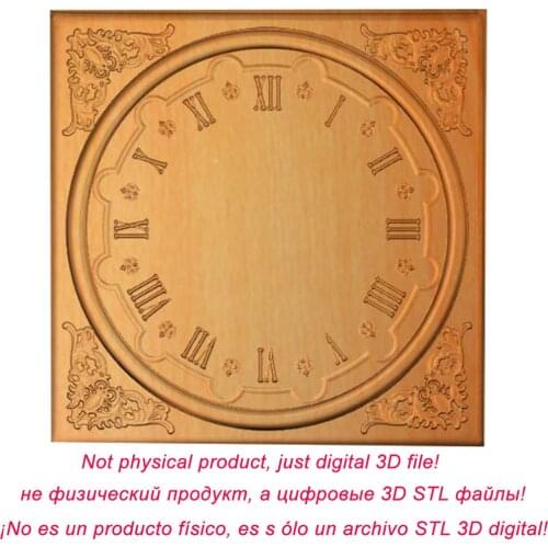 Clock 3D relief STL model for cnc router carving engraving artcam type3 aspire C4