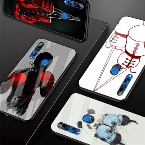 Boxing Tempered Glass Phone Case For Huawei honor 8X 9 10i 20i 20Lite 20Pro 30 Pro Cover Shell