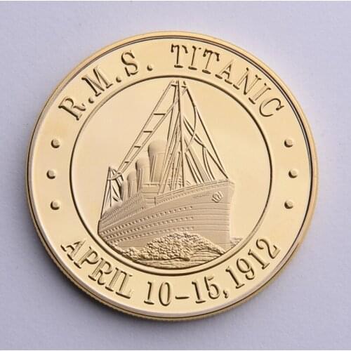 1912 Titanic Ship In Memory of RMS Victims Shipwreck Commemorative Gold Coins Challenge Coin Badge Collection Home Decoration