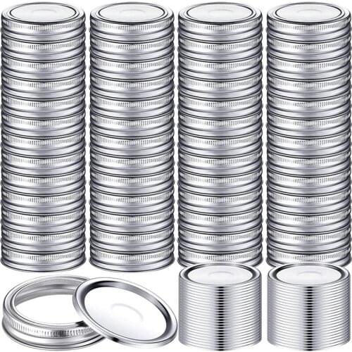AT69 -Canning Jar Lids and Bands Set Split-Type Lids with Seals Rings, Regular Mouth Mason Jar Lids, Canning Jar Caps