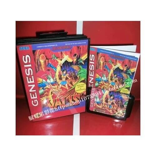 MD games card - Valis US Cover with Box and Manual For Sega Megadrive Genesis Video Game Console 16 bit MD card