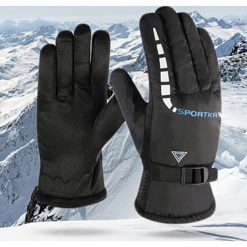2 Pcs Waterproof And Windproof Winter Mens Motorcycle Riding Warm Cotton Gloves For Outdoor Motorcycle Riding