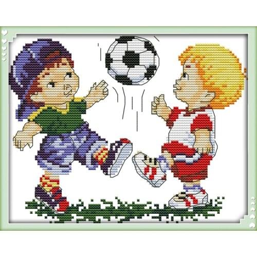 I love sports cross stitch kit 14ct 11ct count print canvas stitches embroidery DIY handmade needlework plus