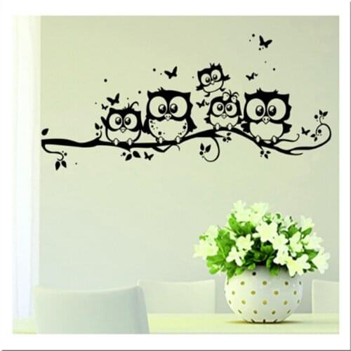 Wall Sticker Cartoon Owl Foam Switch Stickers Kids Vinyl Art Cartoon Owl Butterfly Wall Sticker Decor Home Decal