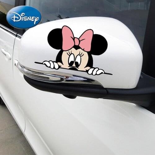 Disney Mickey Mouse Sticker Minnie Rearview Mirror Sticker Car Sticker Home Child Decoration Car Window Rear Sticker Creative