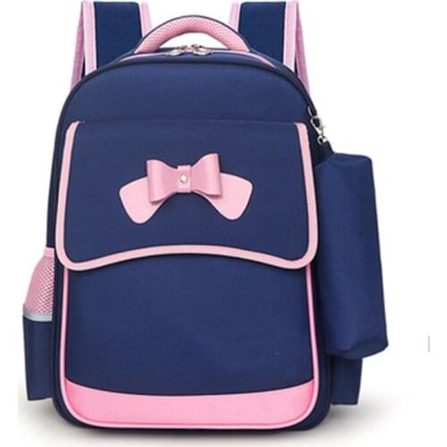 Fashion New 2021 Korean Bow-Knot Children Cute School Bag Primary School Girls Backpack With Pencil Case Set