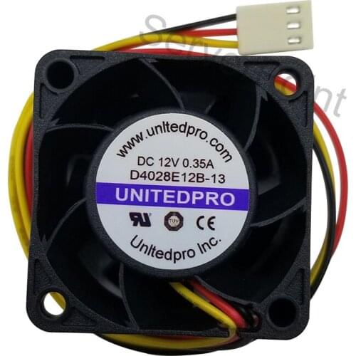New For D4028E12B-13 DC 12V 0.35A 3 wire 40x40x28mm Server Cooler Fan