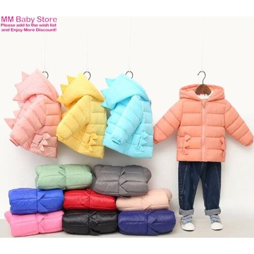 Autumn Winter Kids Down Jackets For Boys Girls Children Warm Down Coats For 1-6Years Toddler Girls DinosaurShaped Down Jacket