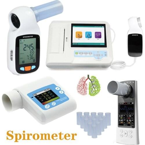 Portable Digital Spirometer Lung Breathing Volume Function Respiratory Diagnosis Device Mouthpieces PC software