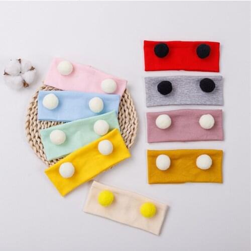 Lovely 3D Ball Baby Headband Headwrap Elastic Baby Gilrs Hair Bands Turban Wide Solid Color Hairband Baby Hair Accessories