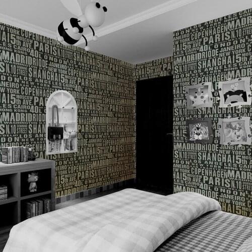 Beibehang Plain simple wallpaper bedroom living room TV background wall waterproof English letters childrens room 3d wallpaper