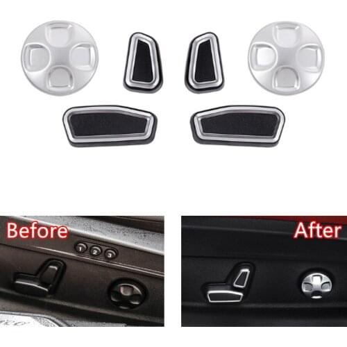 YAQUICKA 6Pcs/set Car Seat Chair Adjust Button Switch Cover Trim Styling For Alfa Romeo Giulia 2017 Interior Car Accessories
