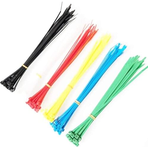 Self-Lock cable ties Plastic Nylon Wire ties Cable Zip Ties 3*100 3*200 mix color 100pcs Nylon Ties Fasten loop Cable Organizer