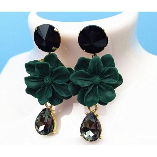 2020 Trendy Bohemian Crystal Flower Tassel Dangle Earring Ladies Pendant Earings Fashion Ear rings Jewelry Gift