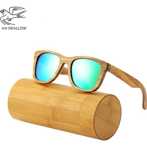 AN SWALLOW luxury bamboo primary color sunglasses male brand designer 2020 ladies square sunglasses UV400