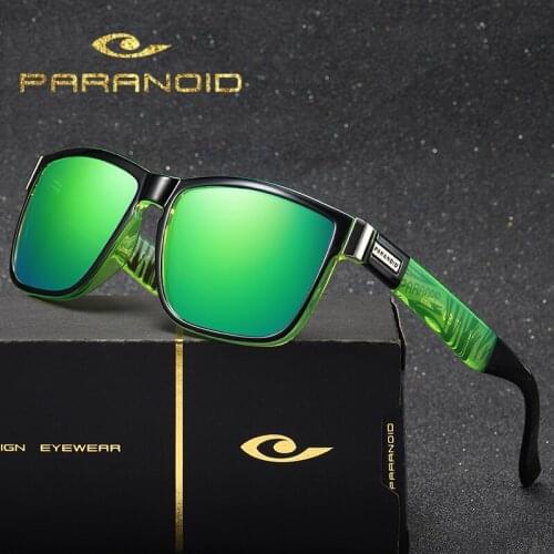 PARANOID Vintage Sunglasses Polarized Mens Sun Glasses For Men Driving Black Square Oculos Male 8 Colors Model 1518
