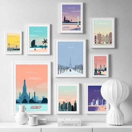Modern City Map Poster London New York Paris Spain Nordic Wall Art Canvas Painting Wall Pictures For Living Room Home Decoration