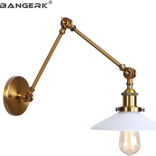Retro Long Arm LED Wall Lamp Loft Industrial Manipulator Edison Sconce Wall Lights Telescopic Folding Iron Glass Home Decor