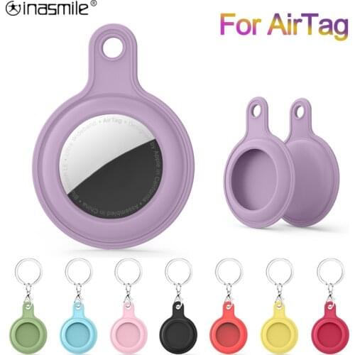 For Apple Airtags Location Trackers High-quality Durable Solid Silicone Buckle Anti-lost Device Keychain Protective Sleeve