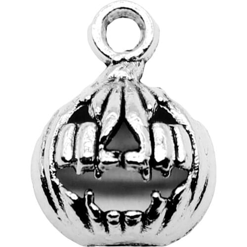 WYSIWYG 20pcs 16x12mm Charms Pumpkin Face Antique Making Pendant Fit Vintage Tibetan Silver Color DIY Handmade Jewelry