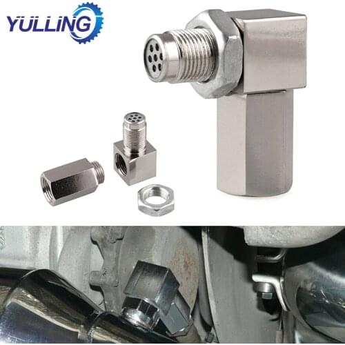 YULLING 90° O2 Oxygen Sensor Spacer Engine Light CEL Check Bung Mini Catalytic Converter Car Accessories