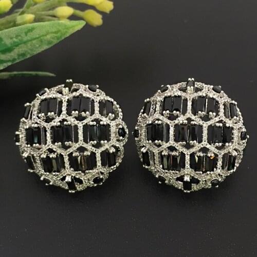 Lanyika Jewelry Abstract Graceful Colours Zircon Football Earrings Full Micro inlay Micro Plated Banquet Popular Best Gift