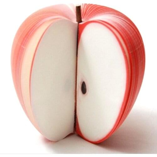 Funny Apple Shape Memo Pad, Paper Clip, Real Fruit PE Net Notepads Post Sticky Fruit Apple Note Memo Pads Scratch Paper
