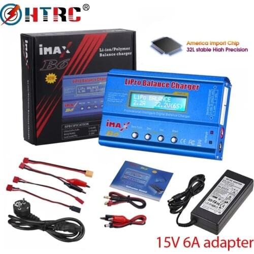 HTRC Imax b6 80W Lipo Charger For Lipo NiMh Li-ion Ni-Cd Battery Balance Charger Discharger With 15V 6A Power Supply Optional