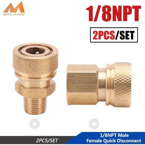 1/8NPT 8mm Female Male Quick Disconnect Connector Paintball PCP 1/8BSPP M10x1 Copper Coupling Fittings Socket 2pcs/set