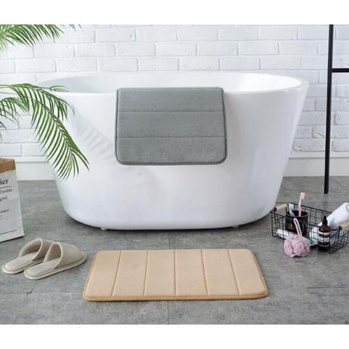 1PCS Home Bath Mat Coral Fleece Bathroom Carpet Water Absorption Non-slip Memory Foam Absorbent Washable Rug Toilet Floor Mat